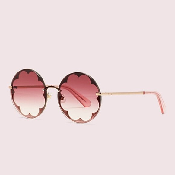 NWOT Kate Spade pink red glitter flower outline lens sunglasses - Picture 3 of 13